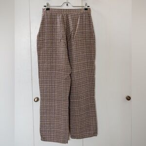 PrettyLittleThing Plaid Linen Wideleg Pants